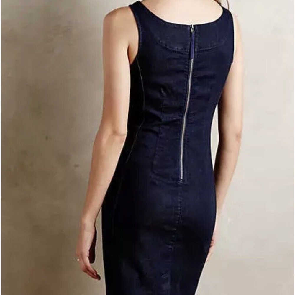 ANTHROPOLOGIE HOLDING HORSES CLARA TIE KNOT DENIM DRESS - Picture 6 of 12